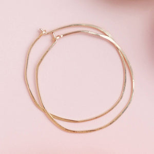 Freshie & Zero - Minimal Hoop Earrings - Large Organic Circles (Rose Gold-Filled)