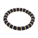 CANVAS - Rubber Discs Stretch Bracelet Black Gold Stretch