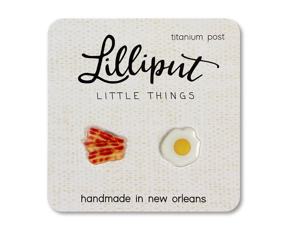 Lilliput Little Things - Bacon and Egg Earrings