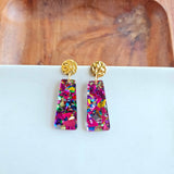 Mia Mini Earrings - Pink Sparkle