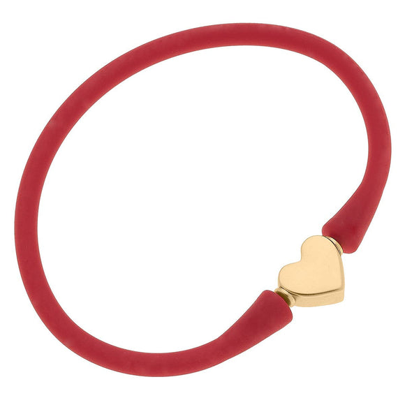 Bali Heart Bead Silicone Bracelet (Color Options Available)