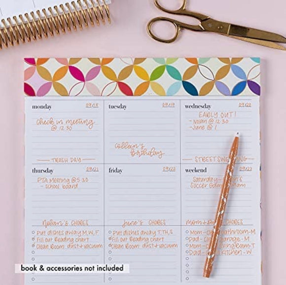 Erin Condren Design - Weekly Schedule Pad - Mid Century Circles