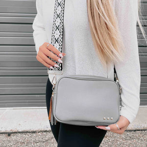 Crossbody Bag with Changeable Strap - Gray