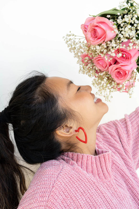 Heart Hoops / Valentine's Earrings