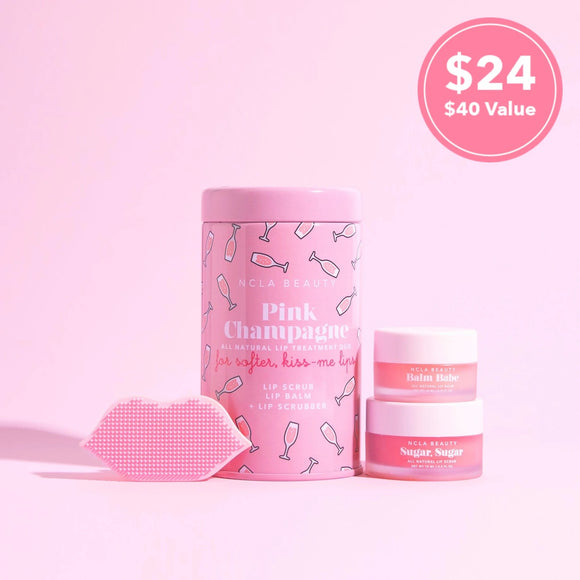 NCLA Beauty - Pink Champagne Lip Care Set + Lip Scrubber