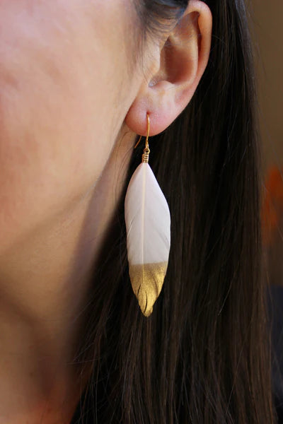 Laalee Jewelry - Gold Dipped Feather Earrings (Options Available)